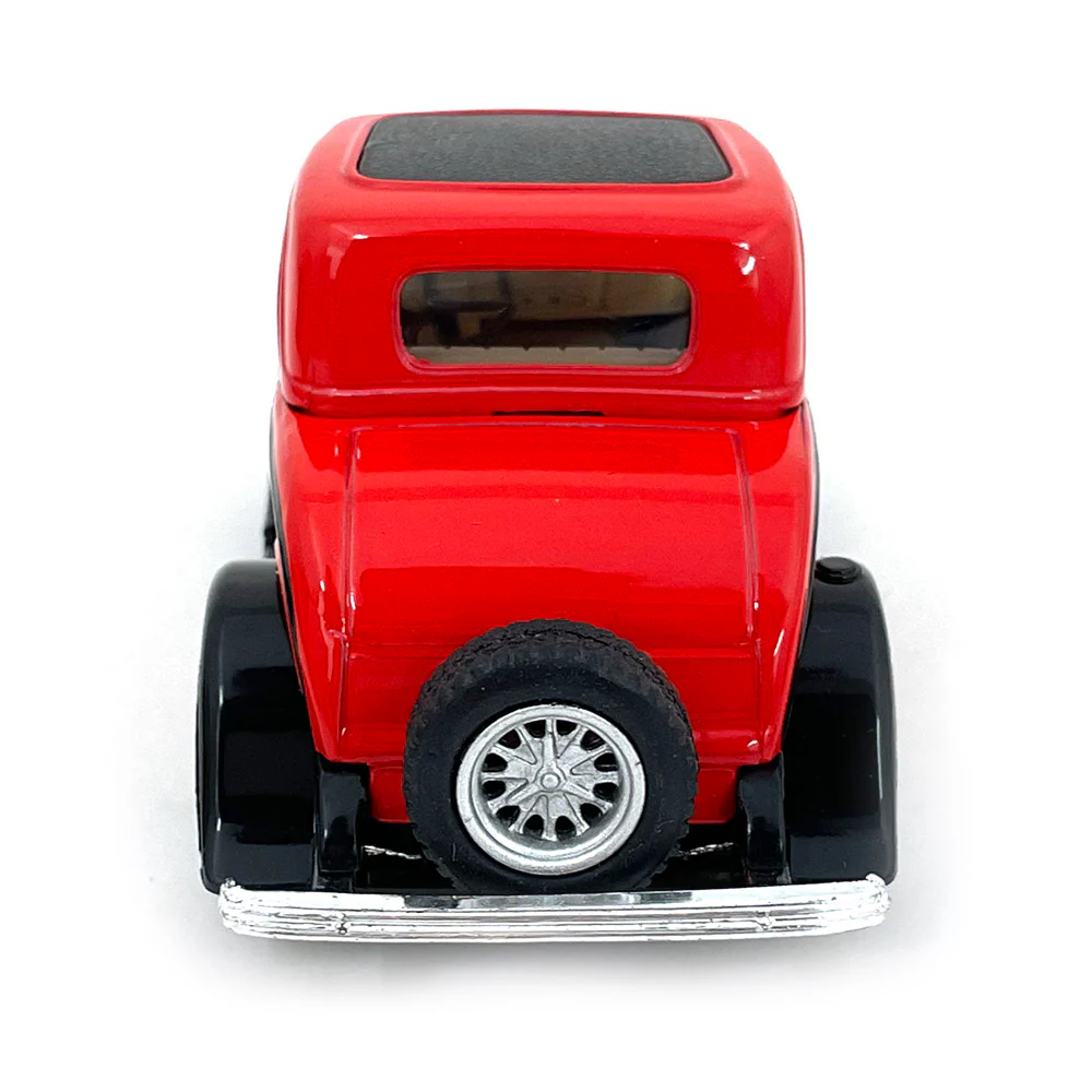 1932 Ford 3-Window Coupe 1:34 Scale Diecast Model Red by Kinsmart - Image 4
