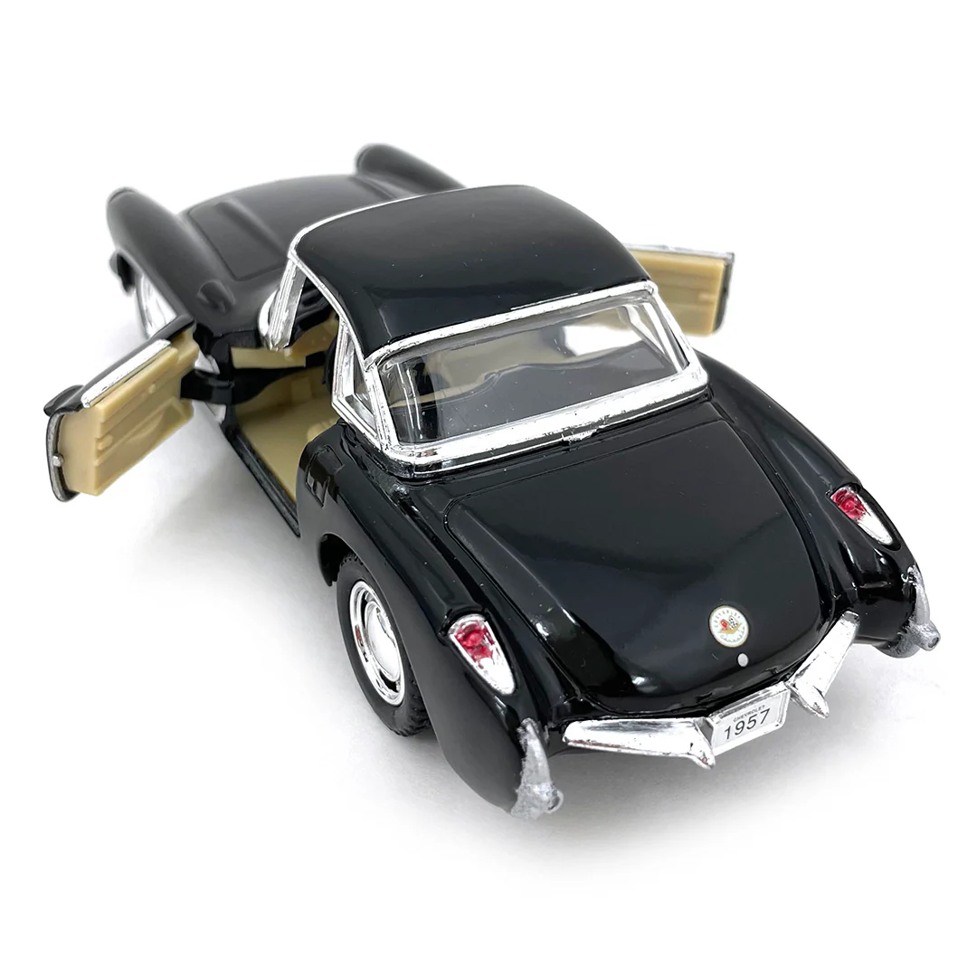 1957 Chevrolet Corvette 1:34 Scale Diecast Model Black by Kinsmart - Image 3