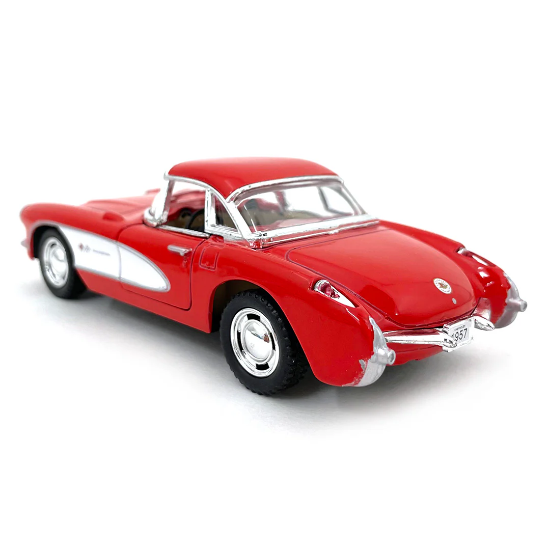 1957 Chevrolet Corvette 1:34 Scale Diecast Model Red by Kinsmart - Image 2