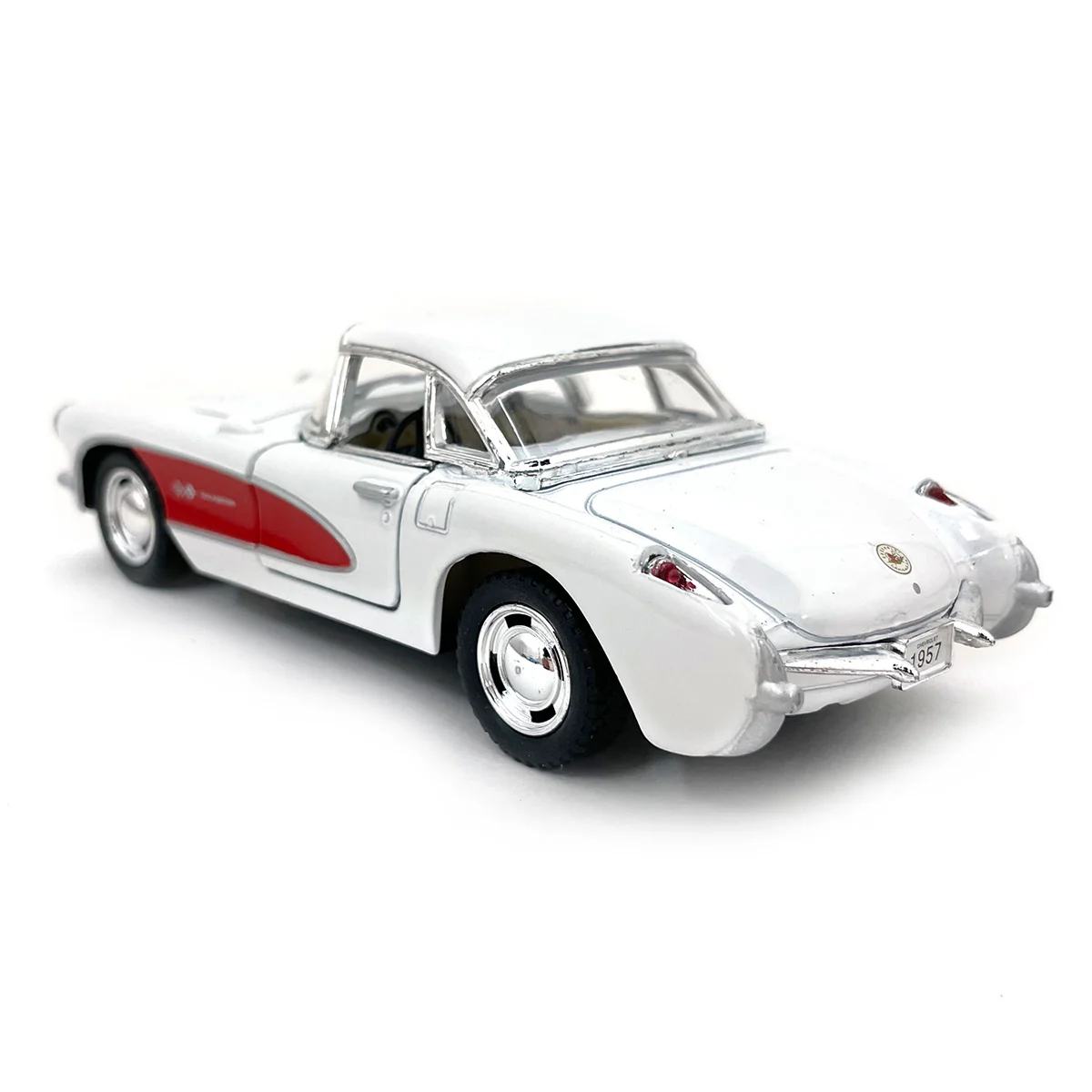 1957 Chevrolet Corvette 1:34 Scale Diecast Model White by Kinsmart - Image 2