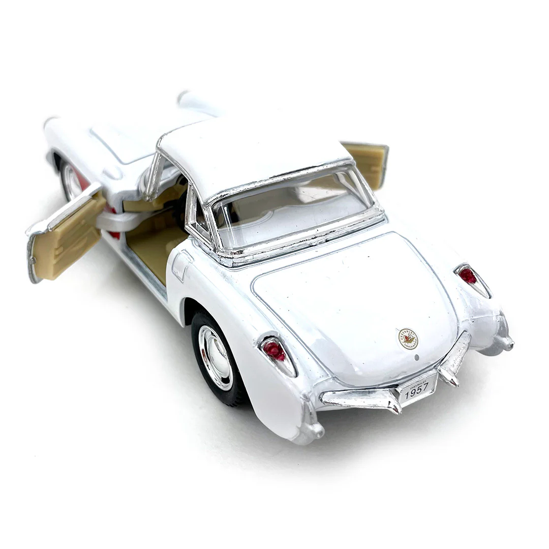 1957 Chevrolet Corvette 1:34 Scale Diecast Model White by Kinsmart - Image 3
