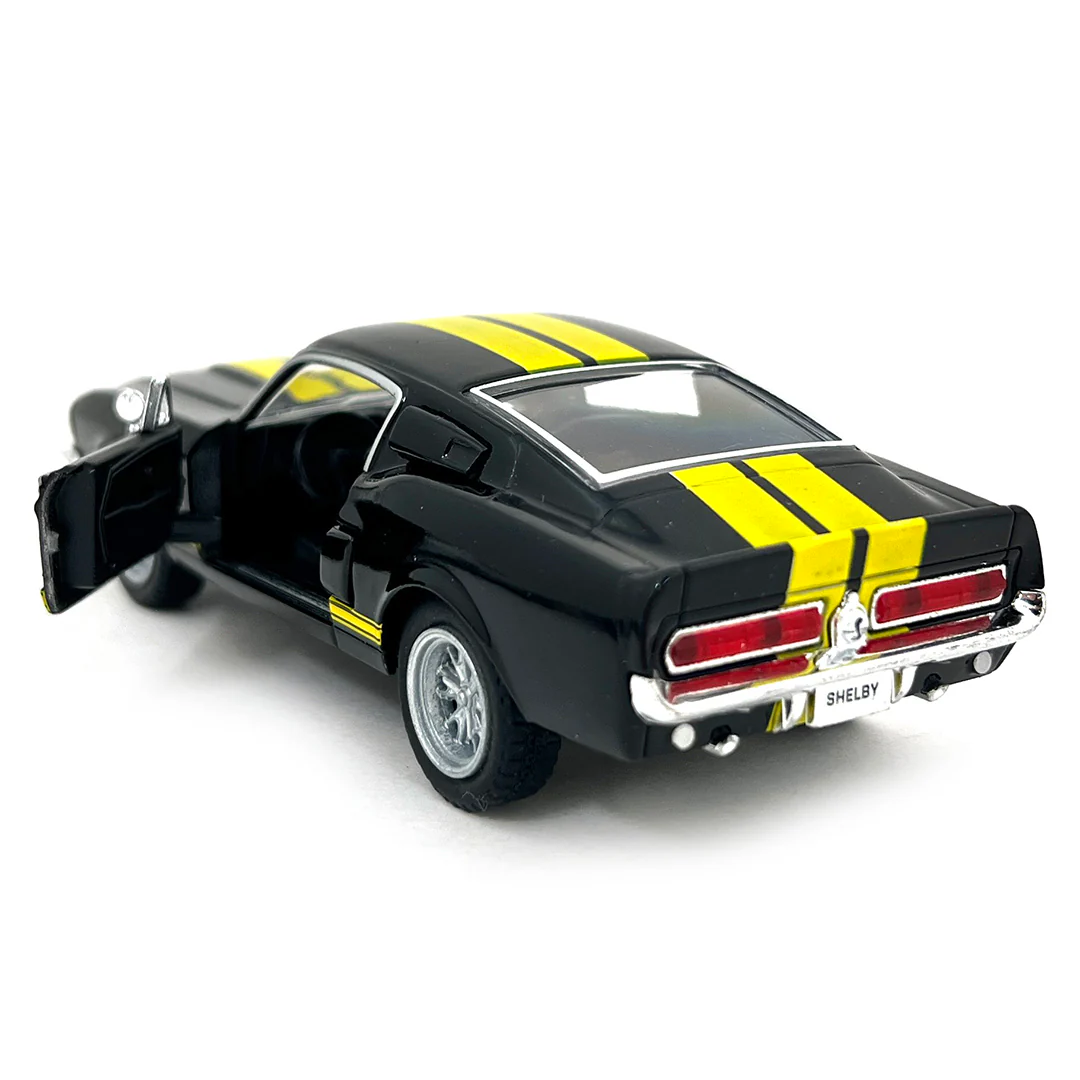 1967 Ford Mustang Shelby GT500 1:38 Scale Diecast Model Black w/ Stripes by Kinsmart - Image 3