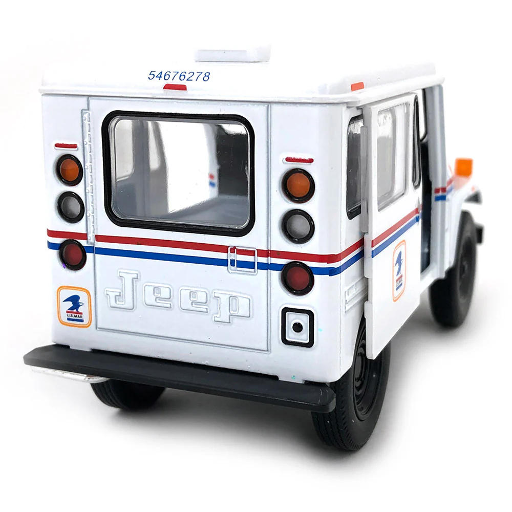 USPS Mail Delivery Jeep DJ-5B 1:26 Scale Diecast Model White by Kinsmart - Image 4