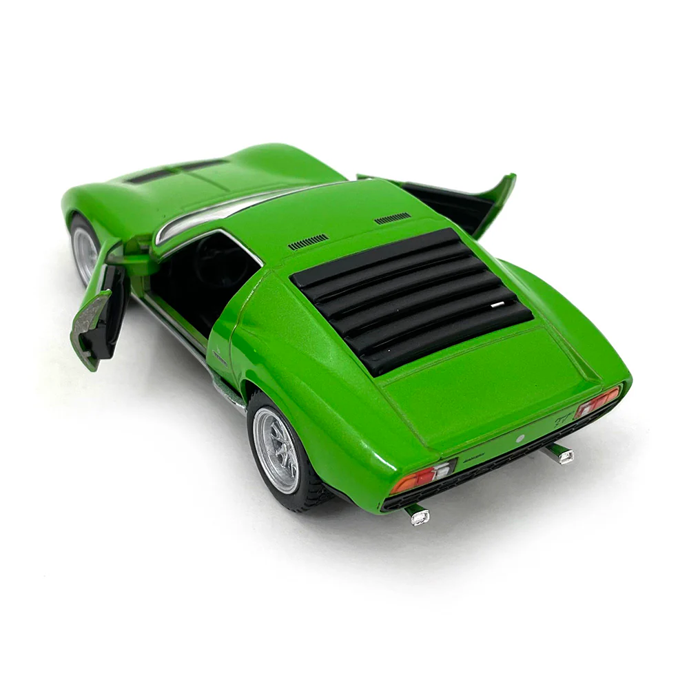 1971 Lamborghini Miura P400 1:34 Scale Diecast Model Green by Kinsmart - Image 3