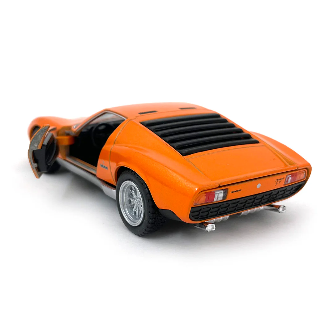 1971 Lamborghini Miura P400 1:34 Scale Diecast Model Orange by Kinsmart - Image 4