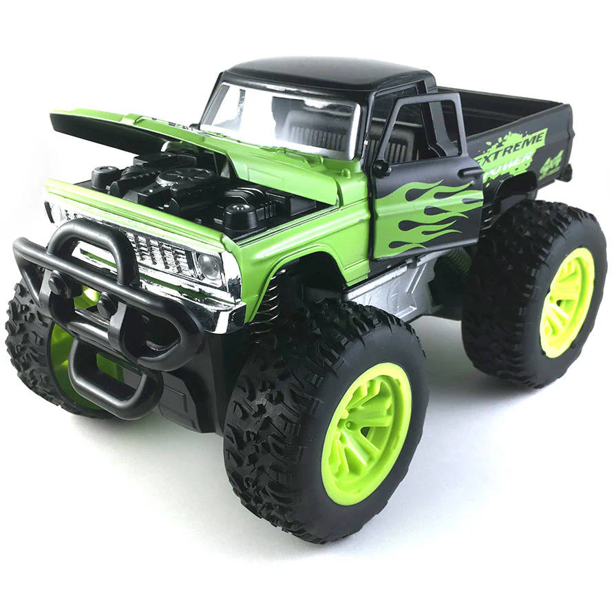 1979 Chevrolet C10 Silverado 1:24 Scale Diecast Model Green with Flames - Image 2