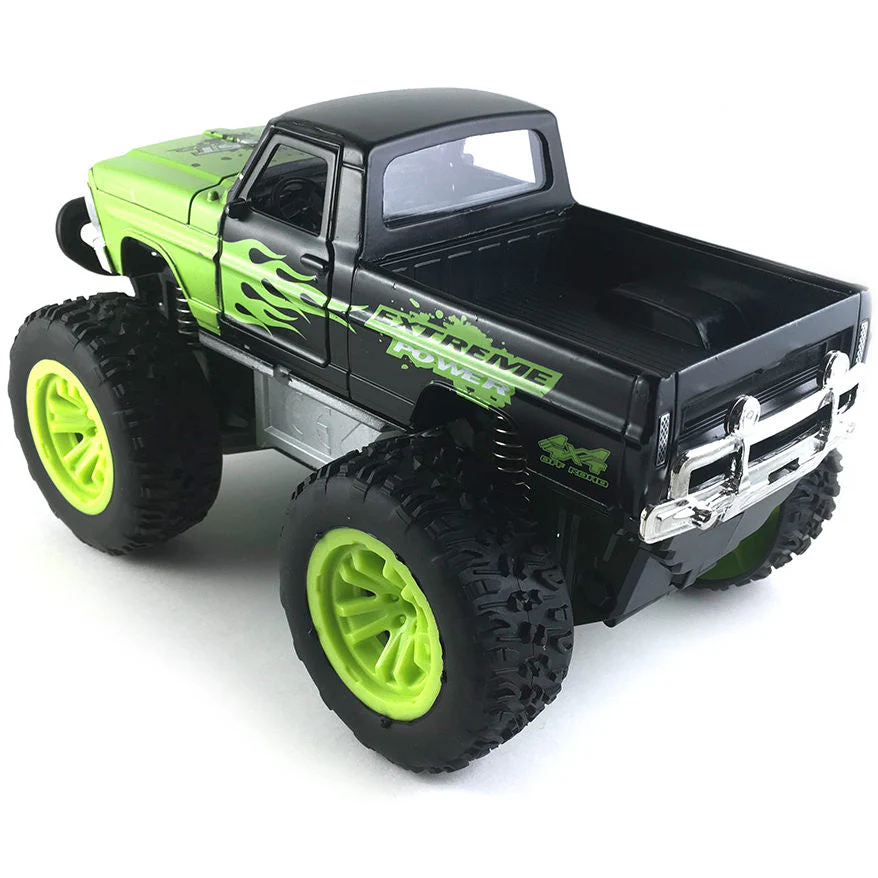 1979 Chevrolet C10 Silverado 1:24 Scale Diecast Model Green with Flames - Image 3