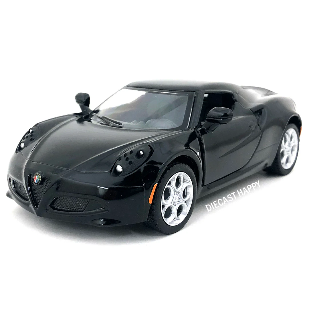 2013 Alfa Romeo 4C 1:32 Scale Diecast Model Black by Kinsmart