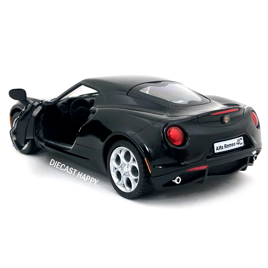 2013 Alfa Romeo 4C 1:32 Scale Diecast Model Black by Kinsmart - Image 2