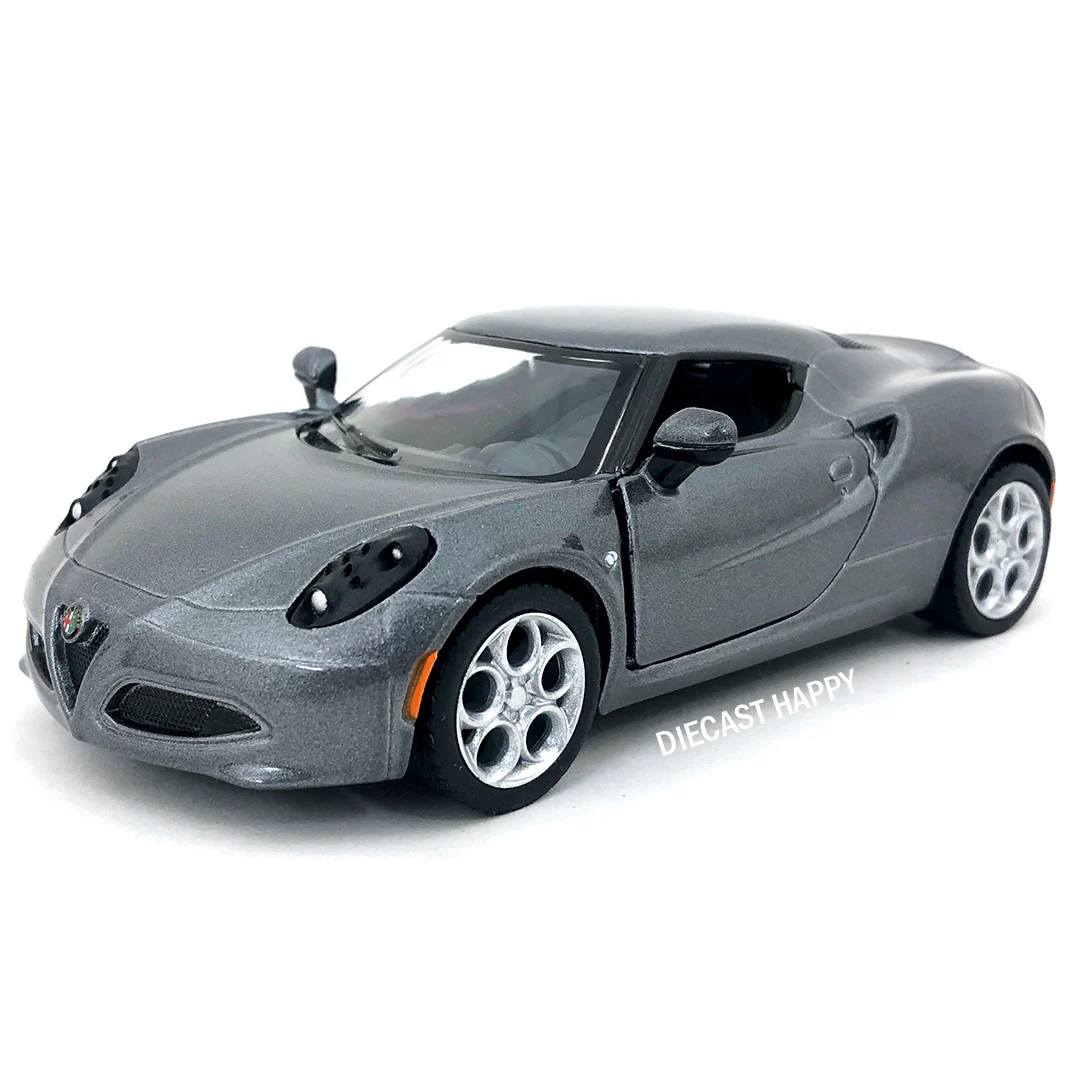 2013 Alfa Romeo 4C 1:32 Scale Diecast Model Gray by Kinsmart