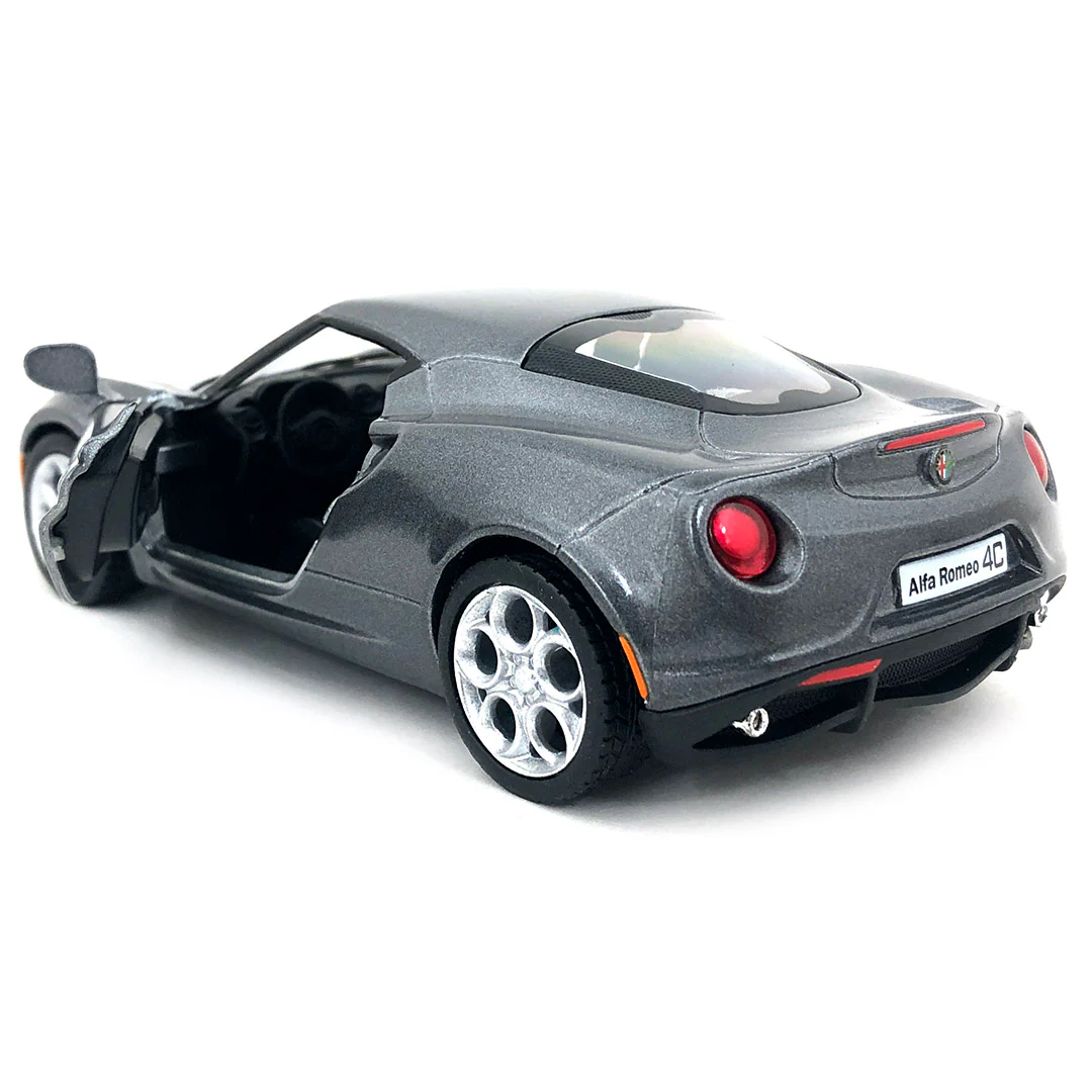 2013 Alfa Romeo 4C 1:32 Scale Diecast Model Gray by Kinsmart - Image 2