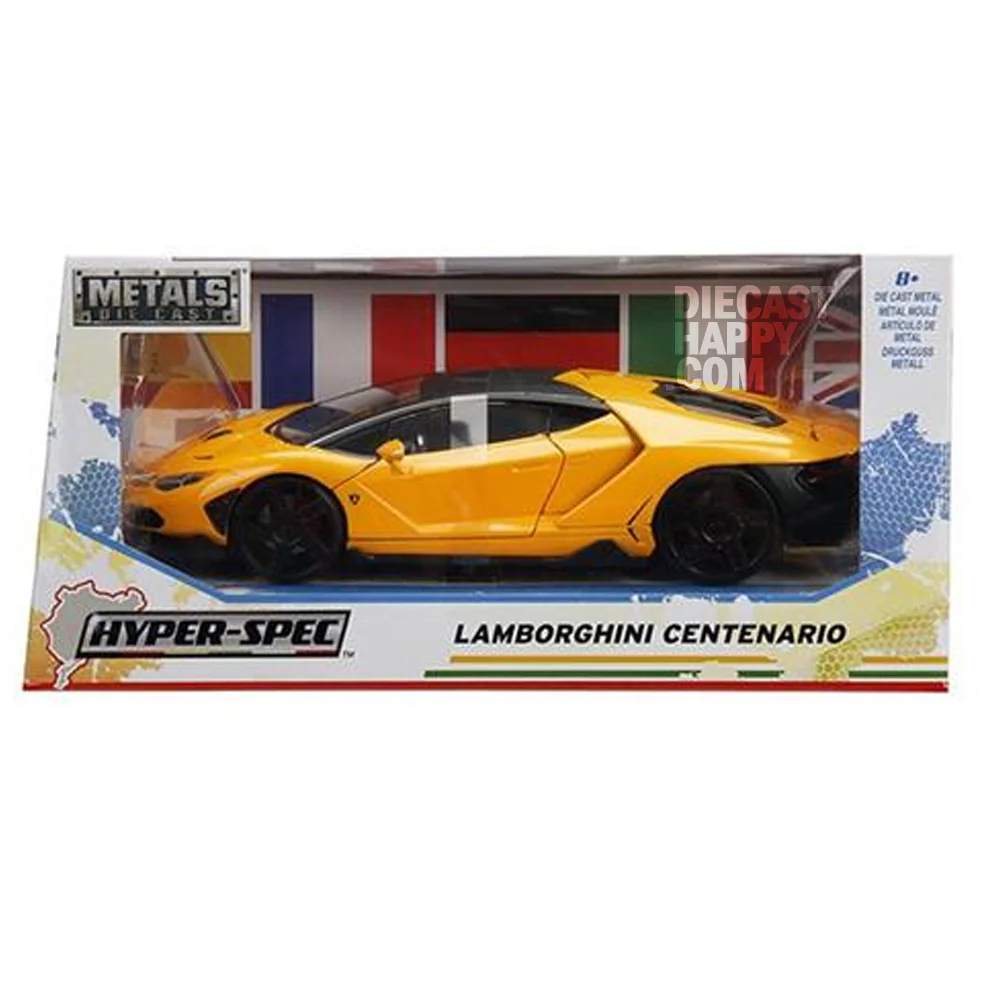 2017 Lamborghini Centenario 1:24 Scale Diecast Model Yellow by Jada 99362 - Image 2