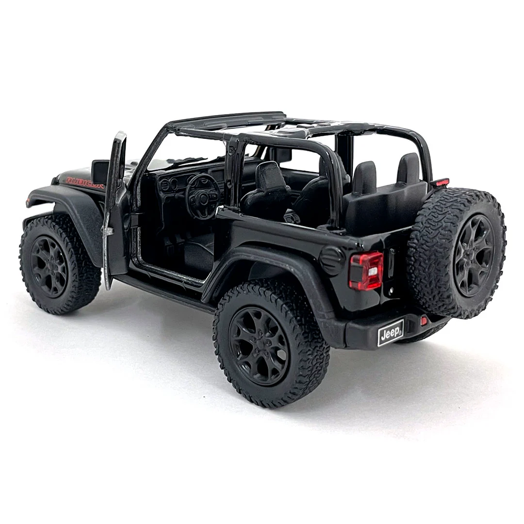 2018 Jeep Wrangler Rubicon 4x4 1:34 Scale Diecast Model Convertible Top Black by Kinsmart - Image 2
