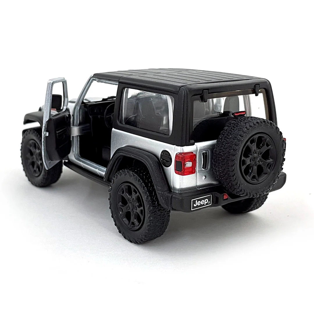 2018 Jeep Wrangler Rubicon 4x4 1:34 Scale Diecast Model Hard Top Silver by Kinsmart - Image 2