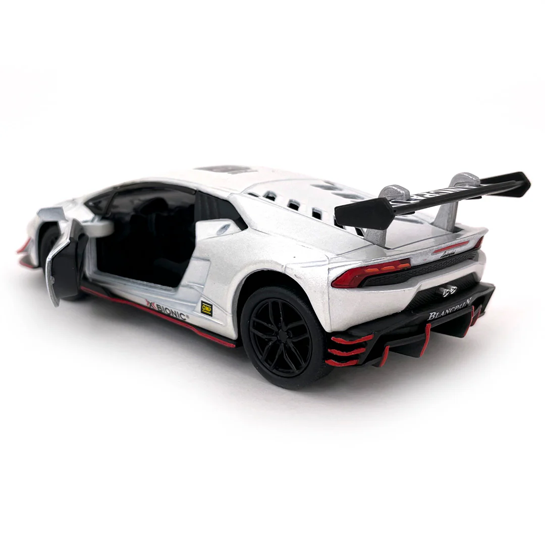 2019 Lamborghini Huracán LP620-2 Super Trofeo 1:36 Scale Diecast Model White by Kinsmart - Image 2