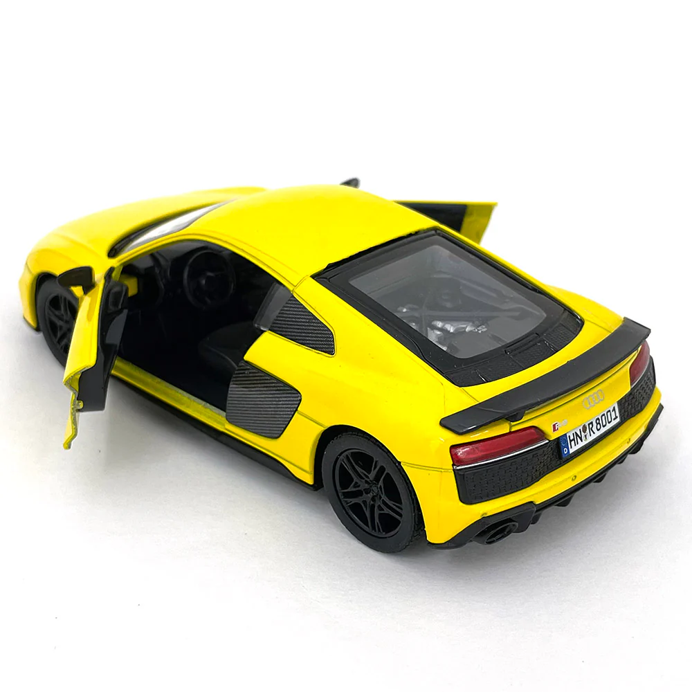 2021 Audi R8 1:36 Scale Diecast Model Yellow by Kinsmart - Image 3