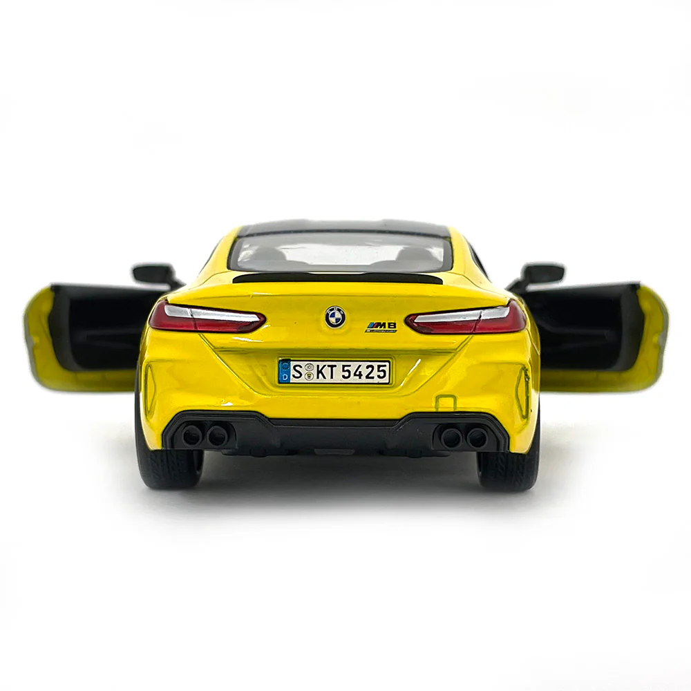 2021 BMW M8 Competition Coupe 1:38 Scale Diecast Model Yellow by Kinsmart - Image 5