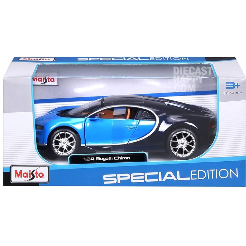 2021 Bugatti Chiron 1:24 Scale Diecast Model Blue by Maisto 31514 - Image 3