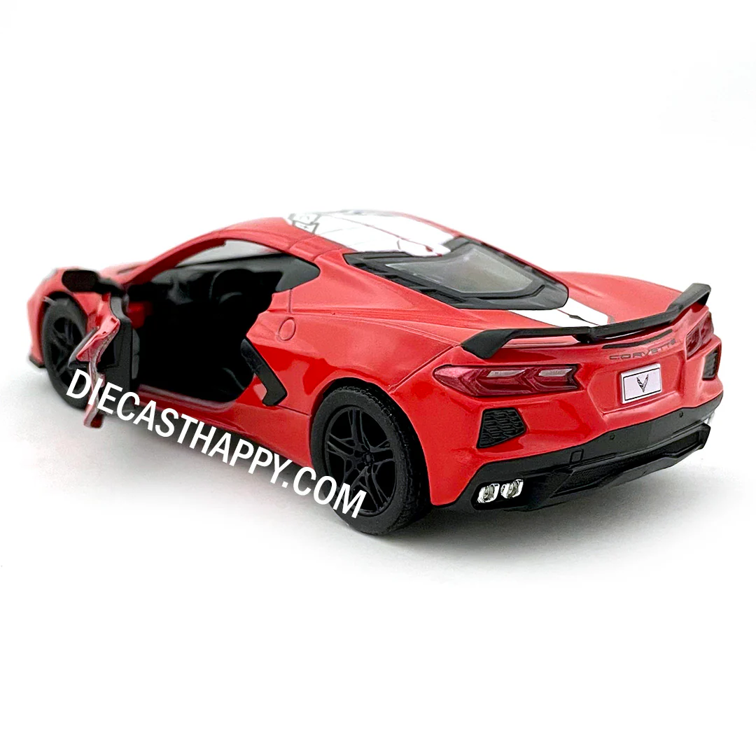 2021 Chevy Corvette C8 1:36 Scale Diecast Model Livery Edition Red by Kinsmart - Image 2