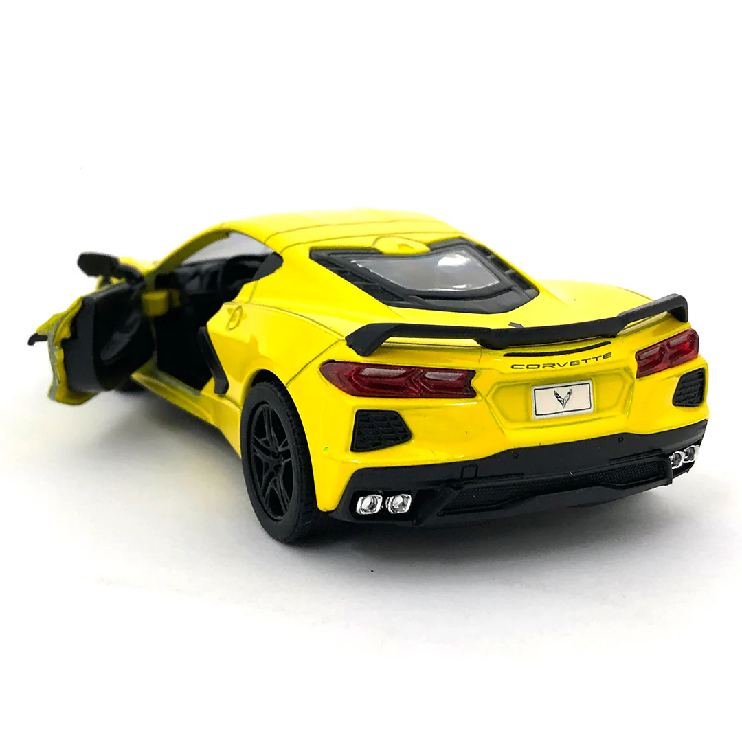 2021 Chevy Corvette C8 1:36 Scale Diecast Model Yellow by Kinsmart - Image 2