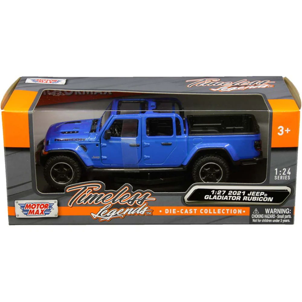 2021 Jeep Gladiator Rubicon Open Top 1:27 Scale Diecast Model Blue by Motor Max 79370 - Image 5