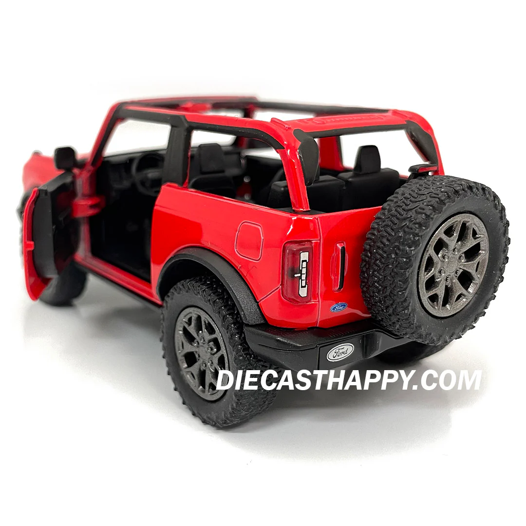 2022 Ford Bronco Open Top 1:34 Scale Diecast Model Red/Yellow/Blue/Black by Kinsmart (SET OF 4) - Image 2