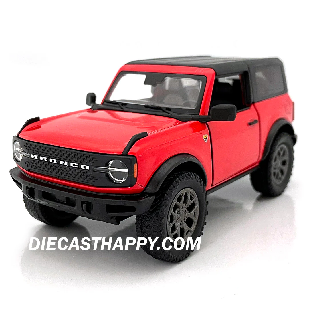2022 Ford Bronco Hard Top 1:34 Scale Diecast Model Red/Yellow/Blue/Black by Kinsmart (SET OF 4) - Image 2
