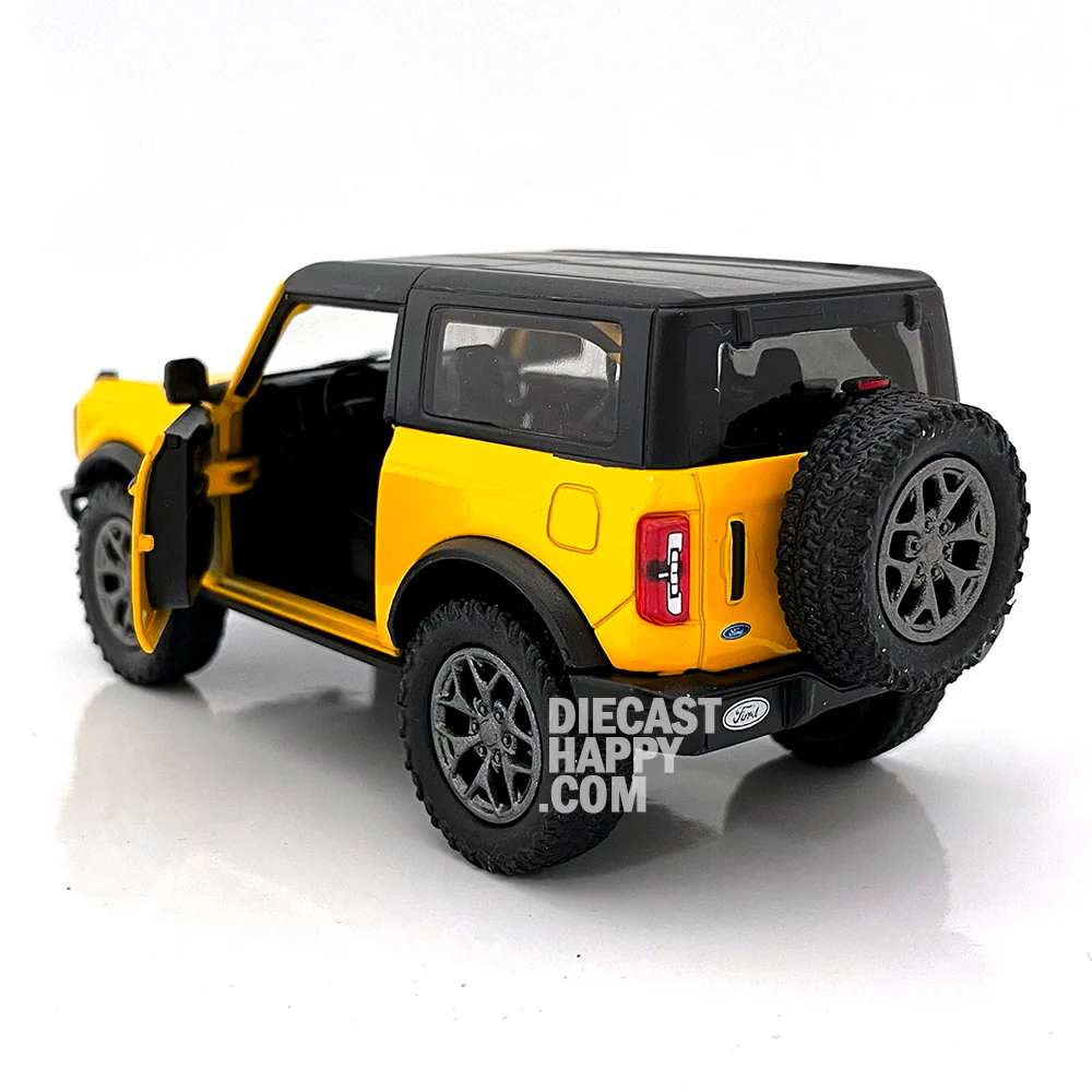 2022 Ford Bronco Hard Top 1:34 Scale Diecast Model Yellow by Kinsmart - Image 2