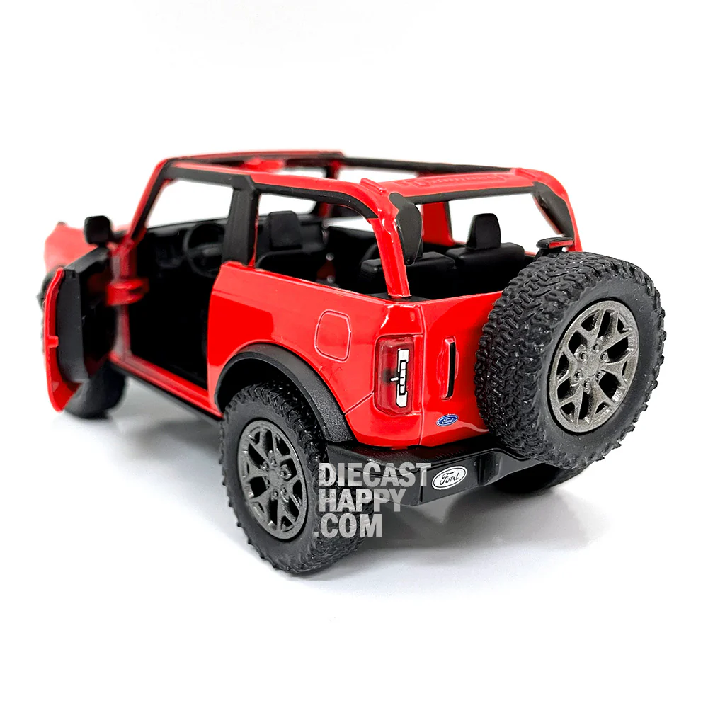 2022 Ford Bronco Open Top 1:34 Scale Diecast Model Red by Kinsmart - Image 2