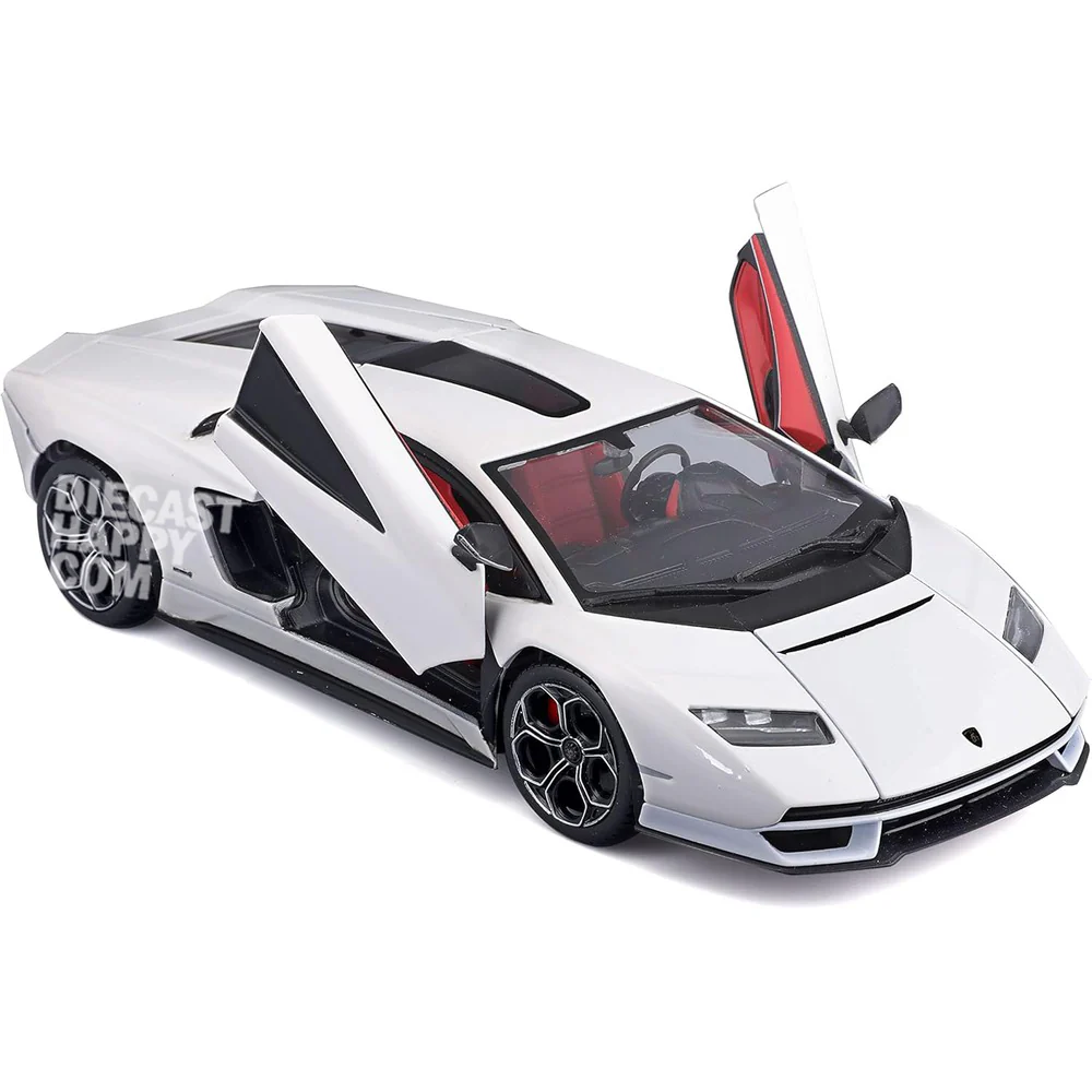 2022 Lamborghini Countach LPI 800-4 1:24 Scale Diecast Model White by Bburago - Image 3