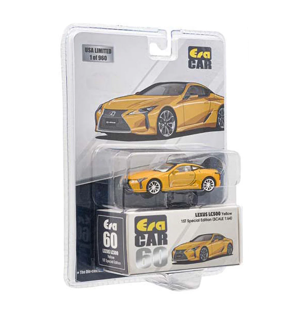 2022 Lexus LC500 1:64 Scale Diecast Model Flare Yellow Limited by ERA Car LS21LCRF60 - Image 3