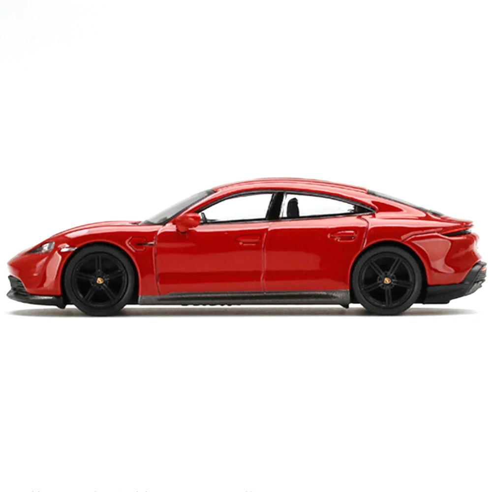 2022 Porsche Taycan Turbo S 1:64 Scale Diecast Model Carmine Red by MINI GT MGT00289 - Image 3