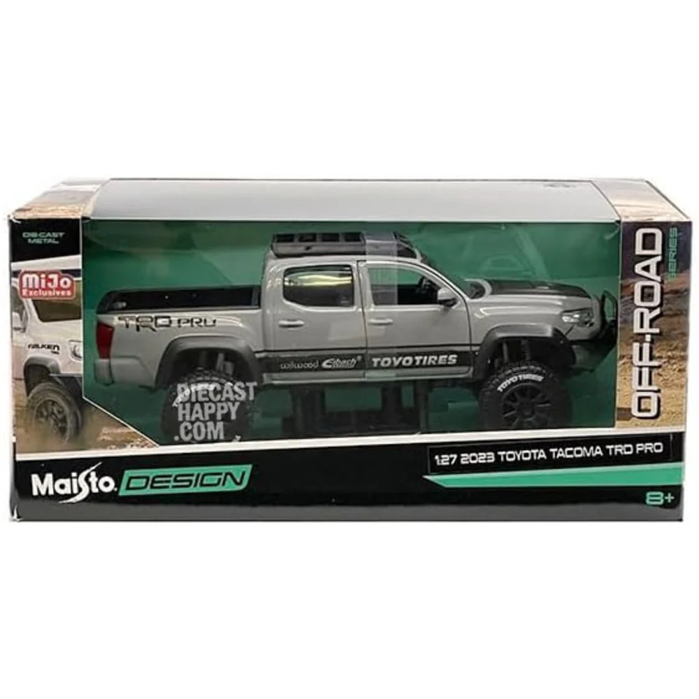 2023 Toyota Tacoma TRD Pro Off-Road 1:27 Scale Diecast Model Cement Grey - Image 3