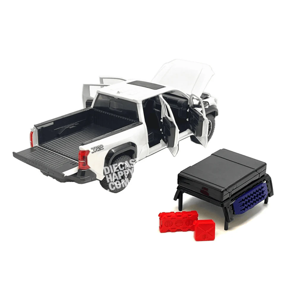2024 Toyota Tacoma TRD Pro Off-Road 1:24 Scale Diecast Model White - Image 3