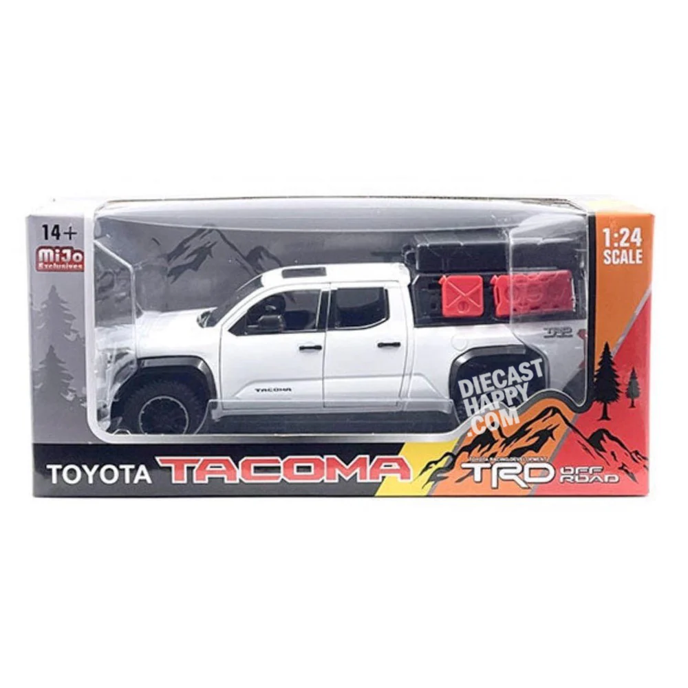 2024 Toyota Tacoma TRD Pro Off-Road 1:24 Scale Diecast Model White - Image 4