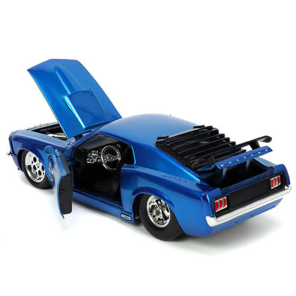 1970 Ford Mustang Boss 429 1:24 Scale Diecast Model Blue by Jada 33043 - Image 4