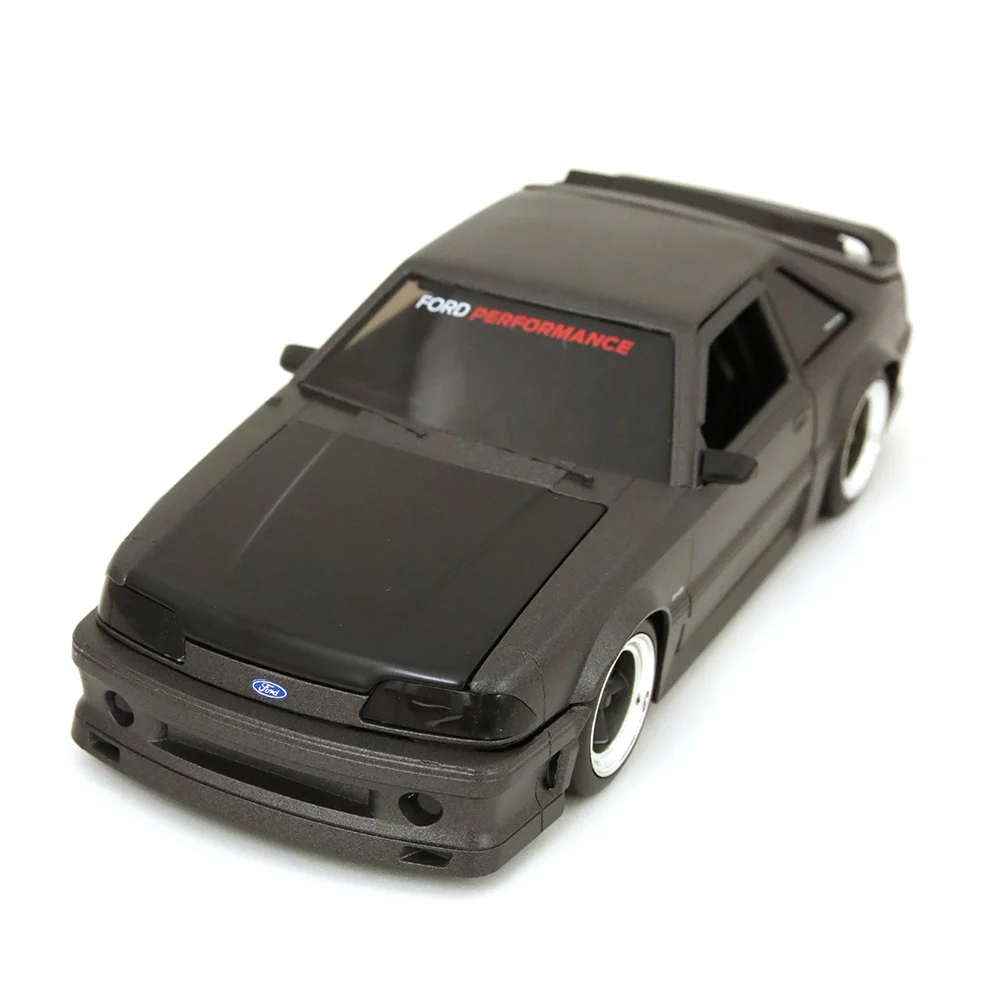 Bigtime Muscle 1989 Ford Mustang GT 5.0 1:24 Scale Diecast Model Gunmetal/Matte Black by Jada 33605 - Image 4