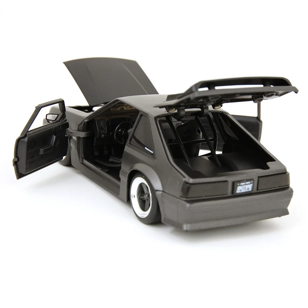 Bigtime Muscle 1989 Ford Mustang GT 5.0 1:24 Scale Diecast Model Gunmetal/Matte Black by Jada 33605 - Image 5
