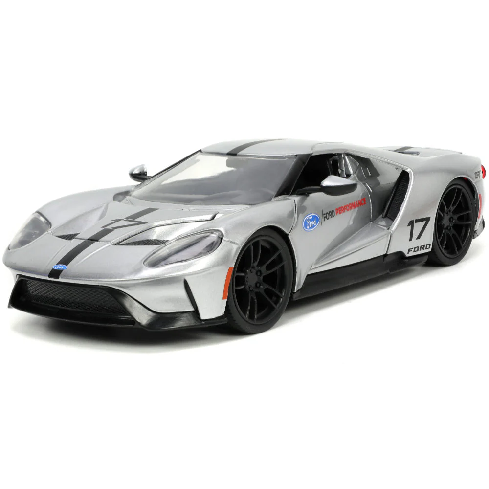 Bigtime Muscle 2017 Ford GT 1:24 Scale Diecast Model Candy Silver by Jada 33857