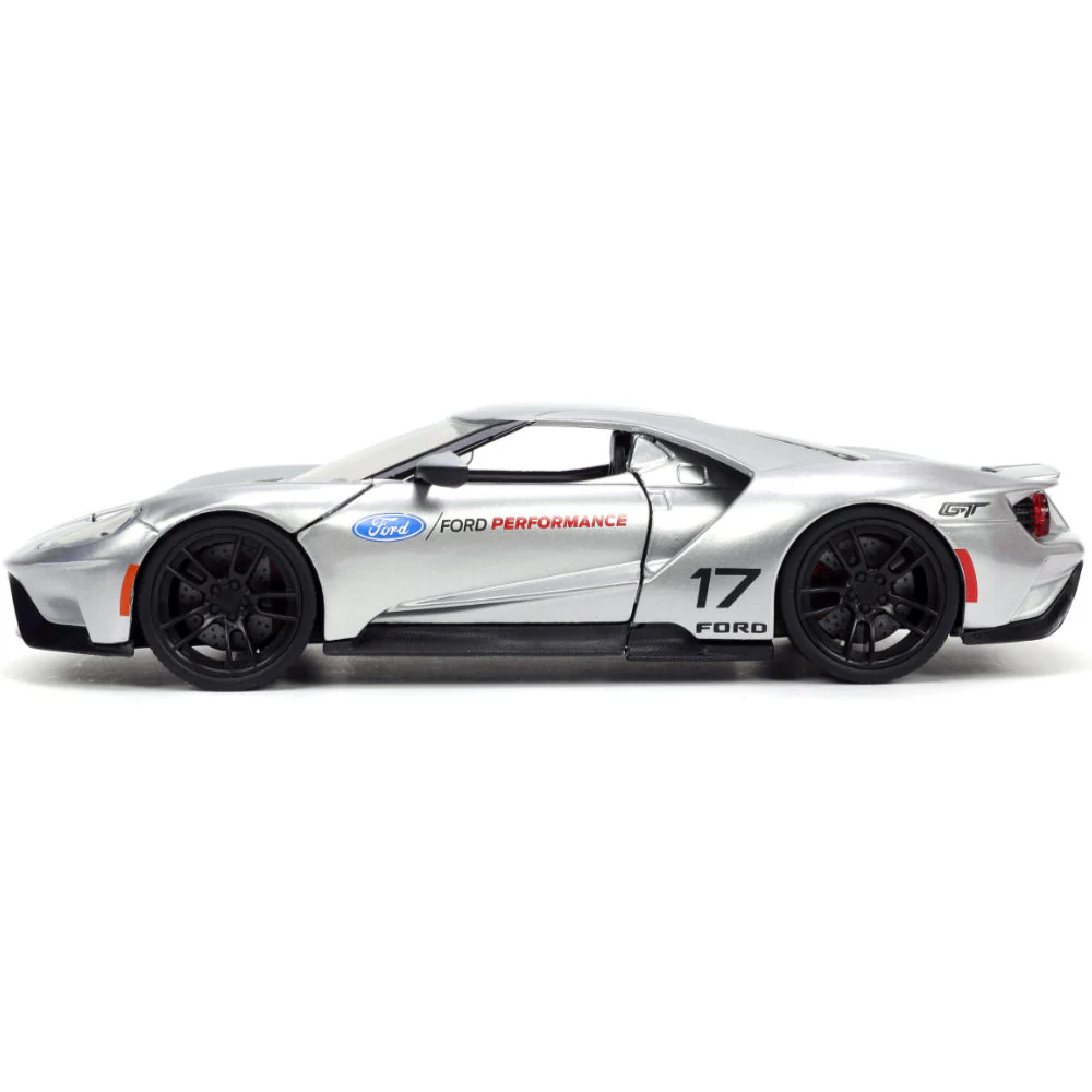 Bigtime Muscle 2017 Ford GT 1:24 Scale Diecast Model Candy Silver by Jada 33857 - Image 2