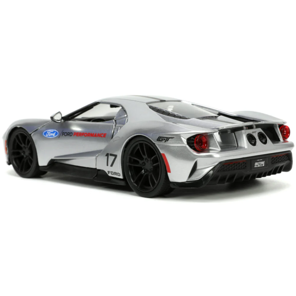 Bigtime Muscle 2017 Ford GT 1:24 Scale Diecast Model Candy Silver by Jada 33857 - Image 3