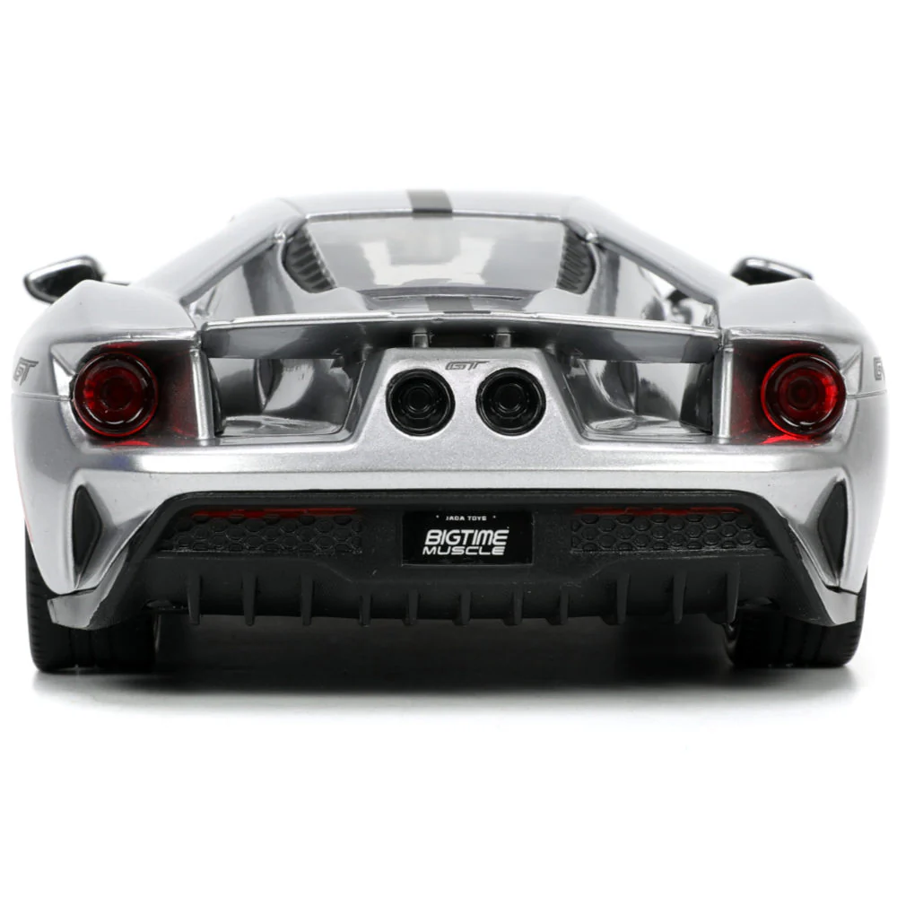 Bigtime Muscle 2017 Ford GT 1:24 Scale Diecast Model Candy Silver by Jada 33857 - Image 5