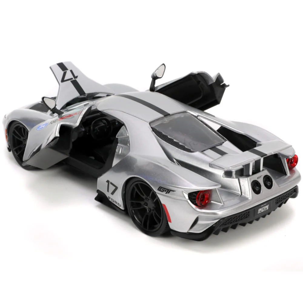 Bigtime Muscle 2017 Ford GT 1:24 Scale Diecast Model Candy Silver by Jada 33857 - Image 7