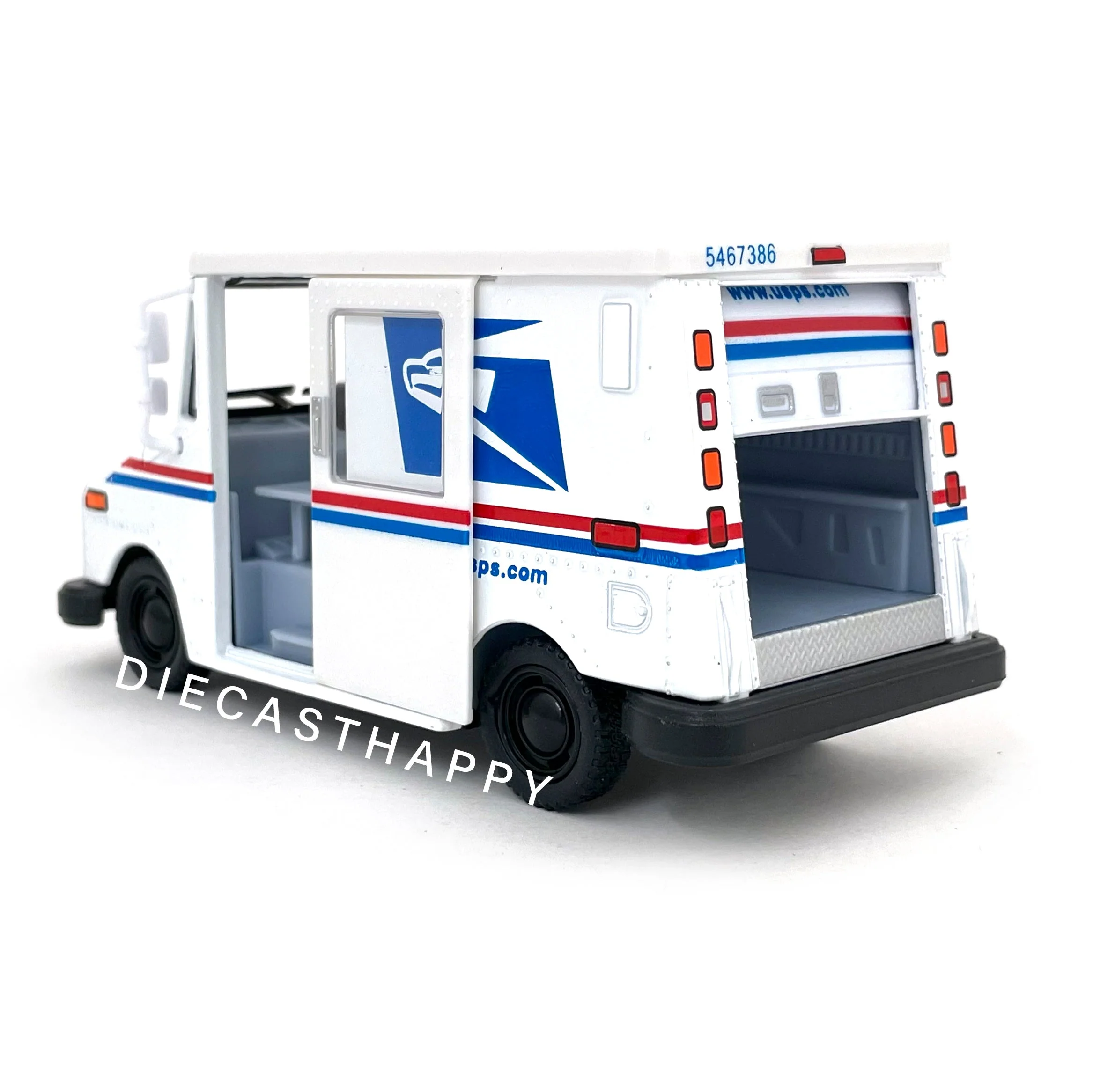 Set of 9 USPS Mail Delivery Truck 1:36 Scale Diecast Model White by Kinsmart - Image 3