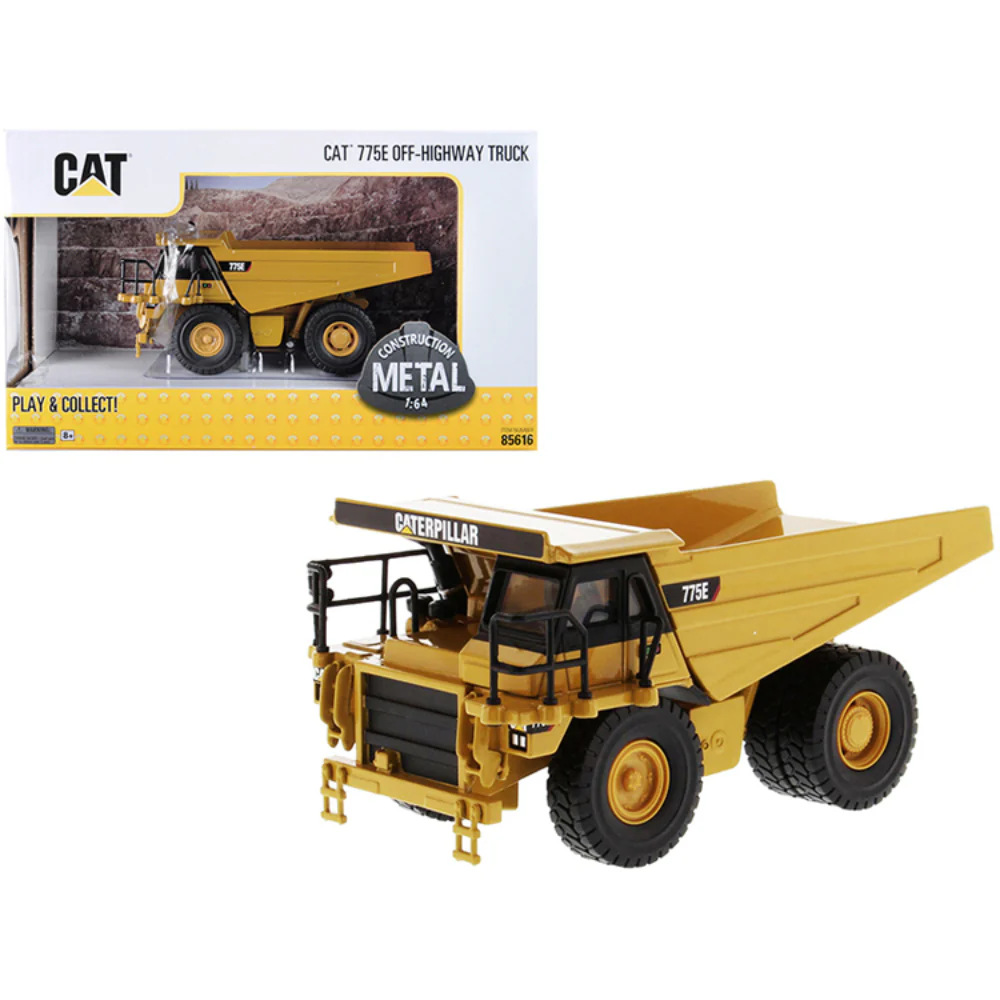 Caterpillar Cat 775E Off Highway Truck Construction 1:64 Scale Diecast Model Yellow by Diecast Masters 85616 - Image 4