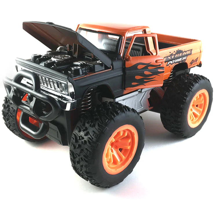 1979 Chevrolet C10 Silverado 1:24 Scale Diecast Model Orange with Flames - Image 2