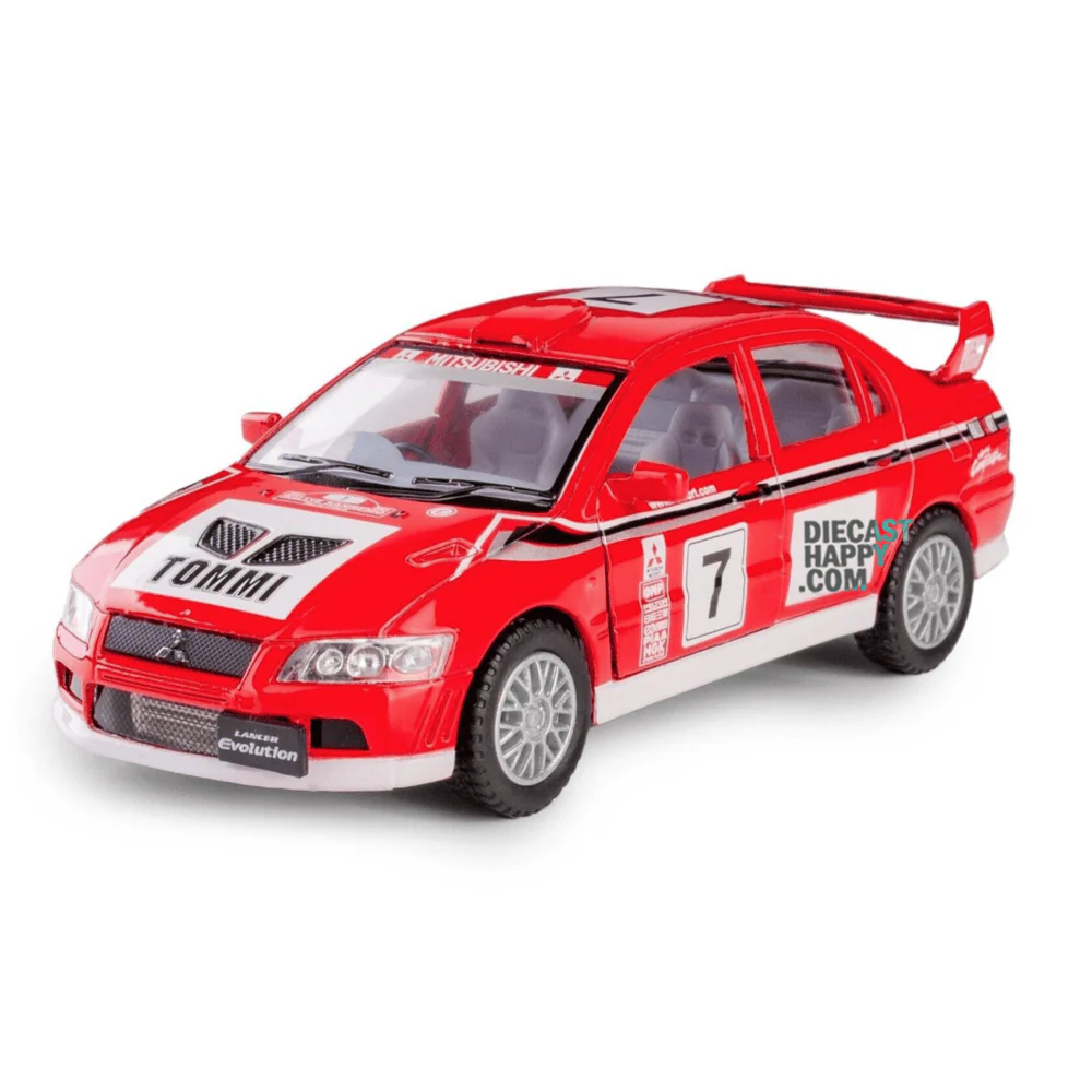 2001 Mitsubishi Lancer Evolution VII WRC 1:36 Scale Diecast Model Red by Kinsmart