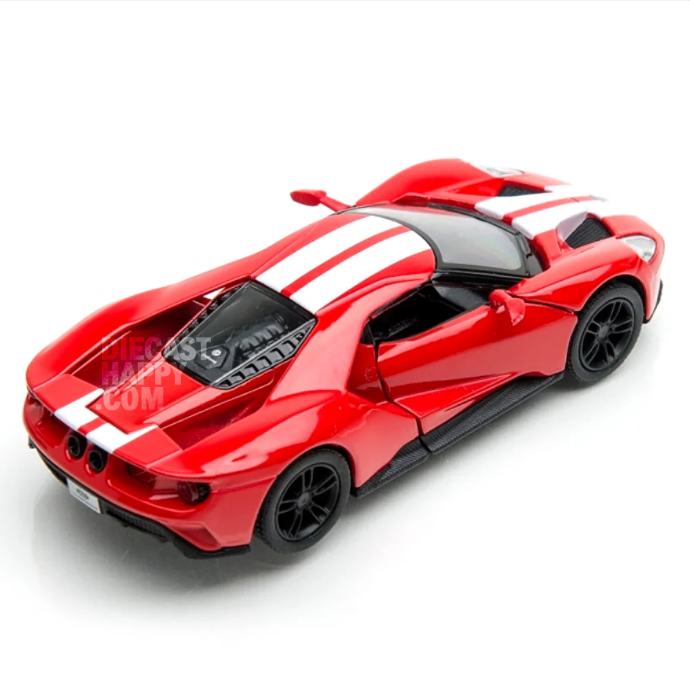 2017 Ford GT with Stripes 1:38 Scale Diecast Model Red by Kinsmart - Image 2