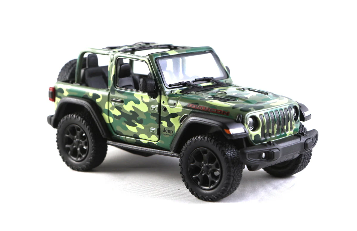 2018 Jeep Wrangler Rubicon 1:34 Scale Diecast Model No Top Camo by Kinsmart (SET OF 3) - Image 3