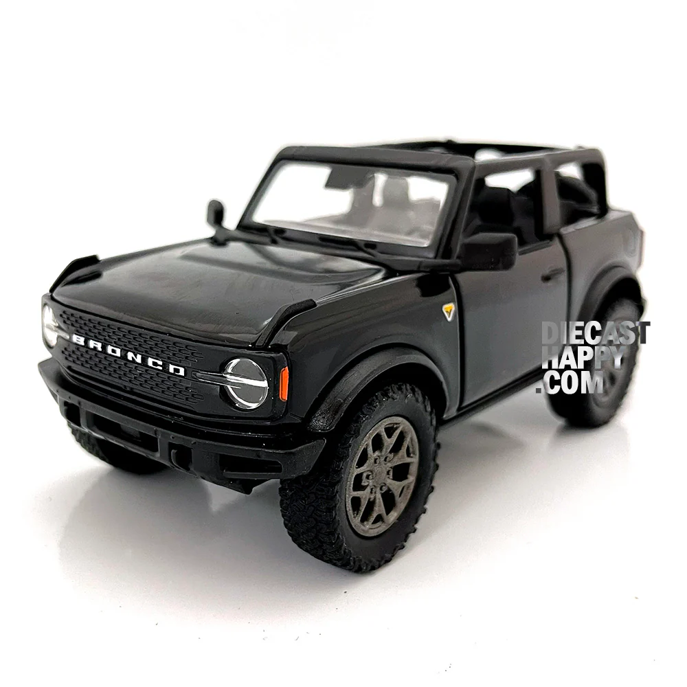 2022 Ford Bronco Open Top 1:34 Scale Diecast Model Black by Kinsmart